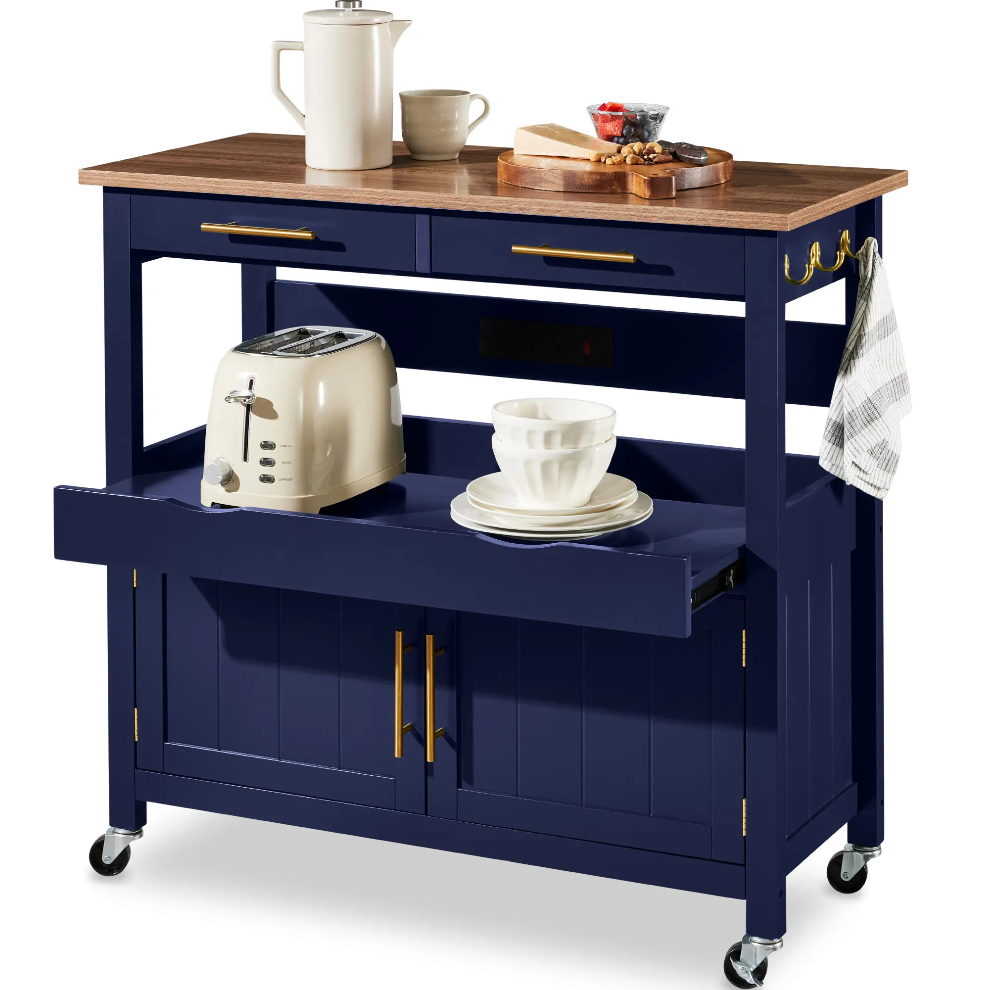 Best Choice Products 36in Large Rolling Kitchen Island Cart, 2-Door Cabinet, Outlet, Hooks, & Wheels Best Choice Products 36in Large Rolling Kitchen Island Cart, 2-Door Cabinet, Outlet, Hooks, & Wheels