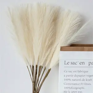 5pcs Artificial Grass Bohemian Decor, Boho Home Decor, Fluffy Fake Flower Reed, Decorative Vase Filler for Rustic Home and Wedding Decoration, Plants