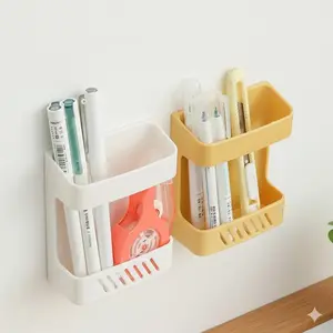 No-Hole Wall Mount Organizer, Multi-Function phone stand, AC Remote Holder, Detachable & Anti-Slip Design, Wall-Friendly for Home Office Use, Dust-Proof & Secure Storage Shelf.