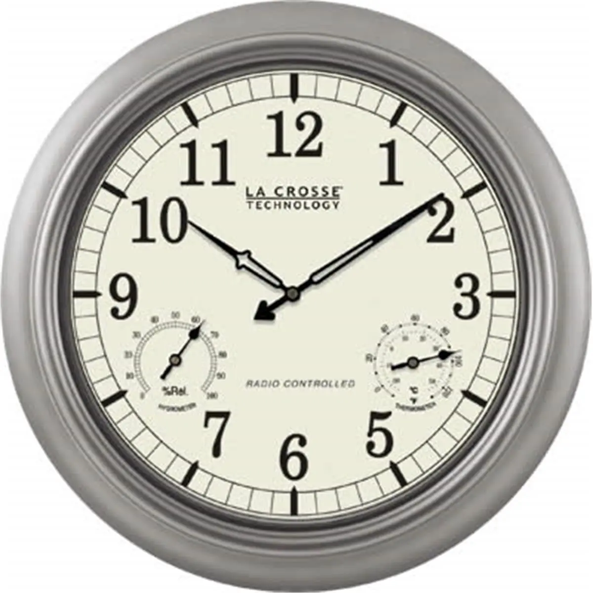 Atomic Radio-Controlled Analog Wall Clock, La Crosse Technology WT-3181PL-DT 18 in. Round Design, Household Items Decor for Home Supplies, Room Decor