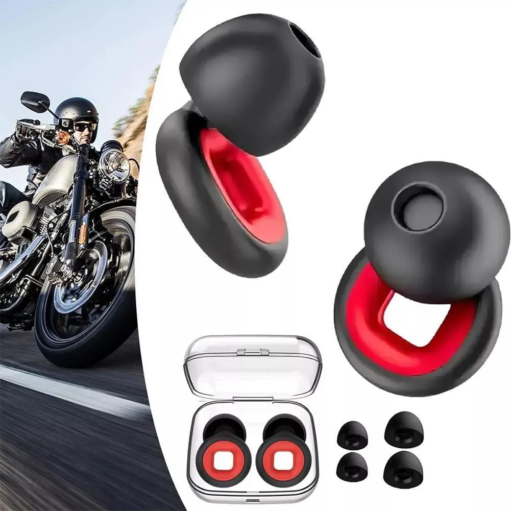 Motorcycle 27dB Noise Reduction Earplugs Comfortable Memory Foam Silicone Soundproof Sleep Earplug Motorcycle Equipment