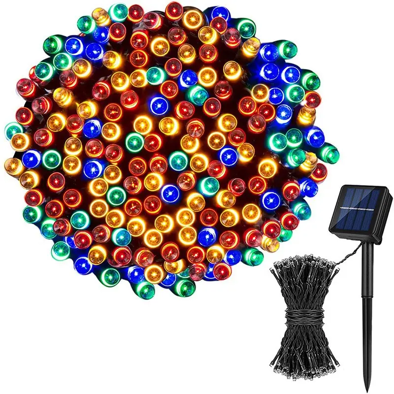 4PCS Solar Firefly String Lights - 12m 100-LED Waterproof LED Ball Lights, Remote Control, Timer, 8 Modes, Ideal for Christmas Trees, Weddings, Party Decoration Supplies, Auto On/Off, Energy-Saving Indoor/Outdoor Decor