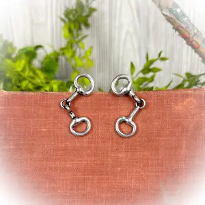 Horse Snaffle Bit Stud Earrings - Silver