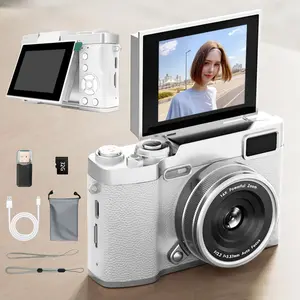 Flip Screen CCD Camera, Student Pocket Camera, Teenage Portable Camera, Entry-Level Digital Camera with Memory Card, Back-To-School Season