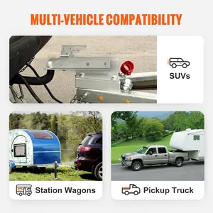 VEVOR Straight Trailer Coupler, for 2-Inch Hitch Ball, 2-Inch Channel, 3500 lbs Capacity, Heavy Duty Trailer Tongue Coupler, Ideal for Towing Station Wagons, Pickup Trucks, SUVs, Zinc Plated Surface