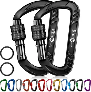 12kN (2697 lbs) Heavy Duty Carabiner Clips, for Securing Pets, Outdoor, Camping, Hiking, Hammock, Dog Leash Harness, Keychains