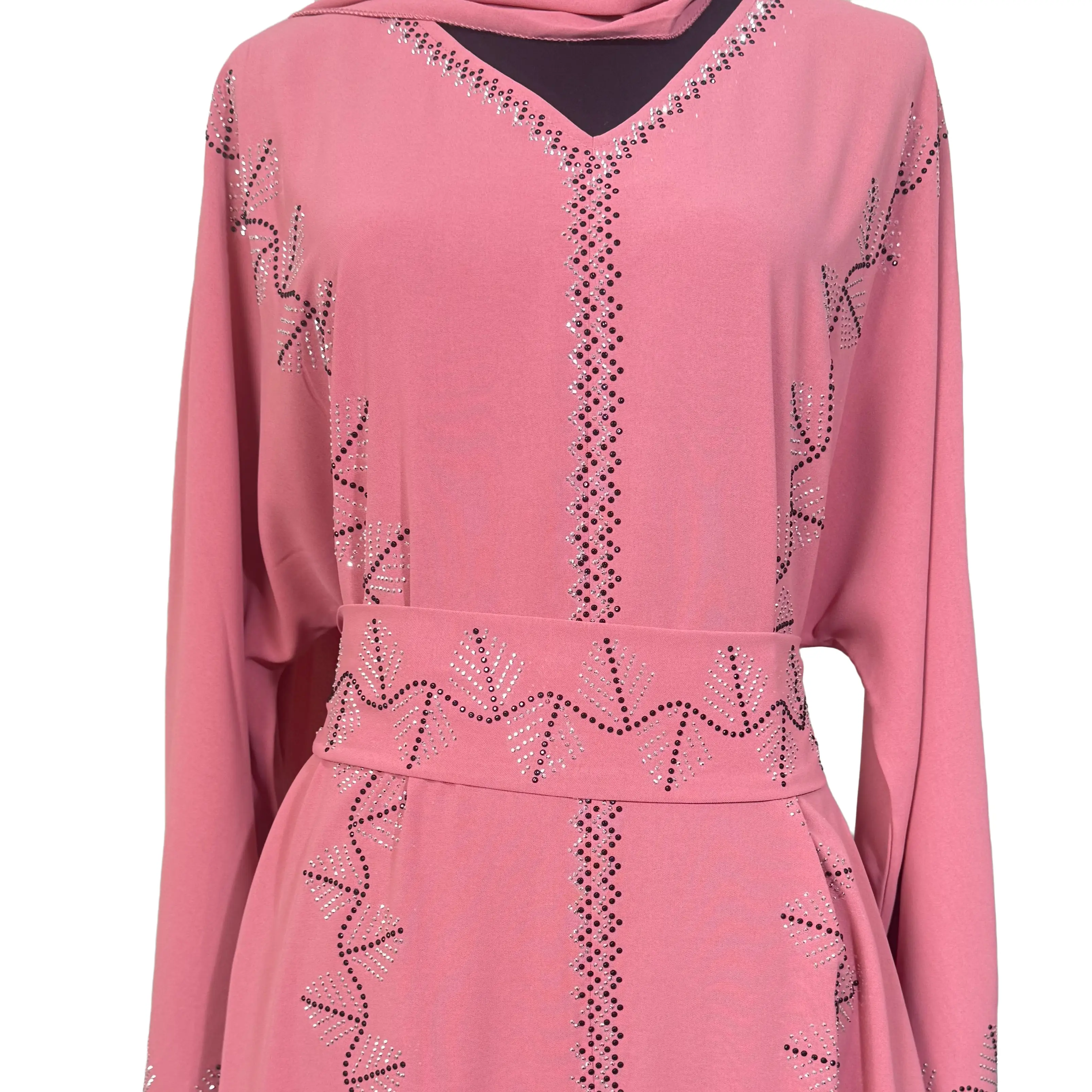 Diamond Serenity Icy Leaves - Eid & Ramadan Modest Long Dress (SPK08)