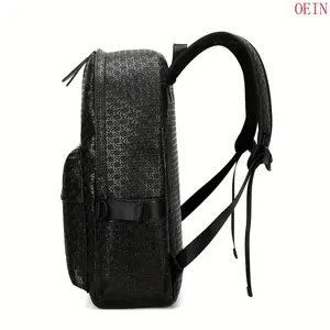 oein Men's Stylish Woven Backpack - Large Capacity Business Casual Laptop Bag with Multiple Compartments, Adjustable Straps & Padded Comfort for Daily Commute, School, or Work, Sleek Accessory, Travel Backpack