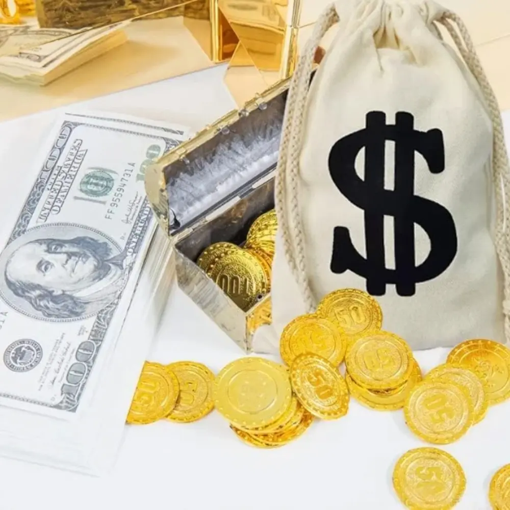 1pcs 20x30cm Money Bag Prop Dollar Sign Carrying Sack for Toy Party Favor Bank Robber Pirate Cowboy Cosplay Theme Party Supplies Goody Bags