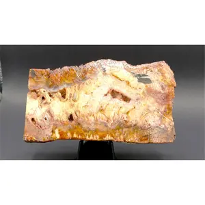 Graveyard Point Feathered Plume Agate Slab - Large, High-Translucence Rough-Cut Semiprecious Stone Specimen for Display, 5"x3"x3/8", 7.675 oz (218g) - PP-00004