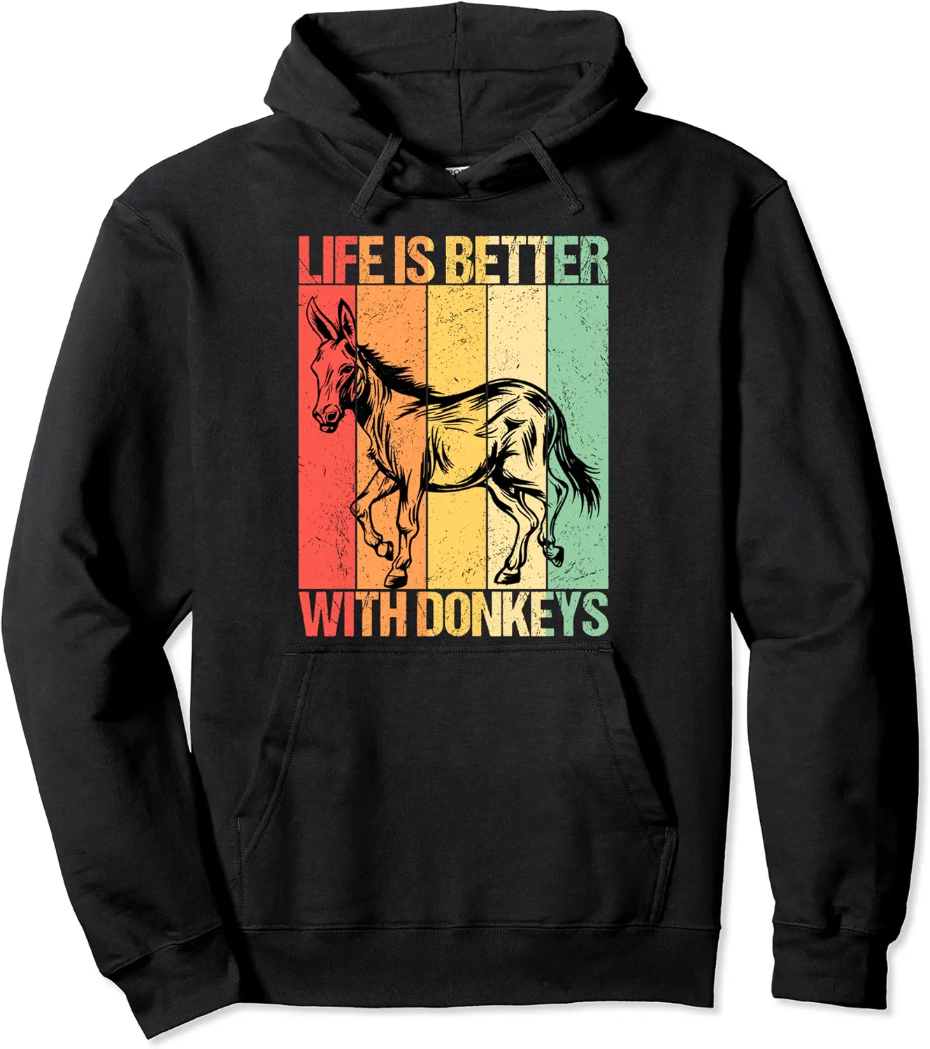 Life Is Better With Donkeys Donkey Burro Farmer Pullover Hoodie - Nallelycor Shop 59B09N2RDFPK
