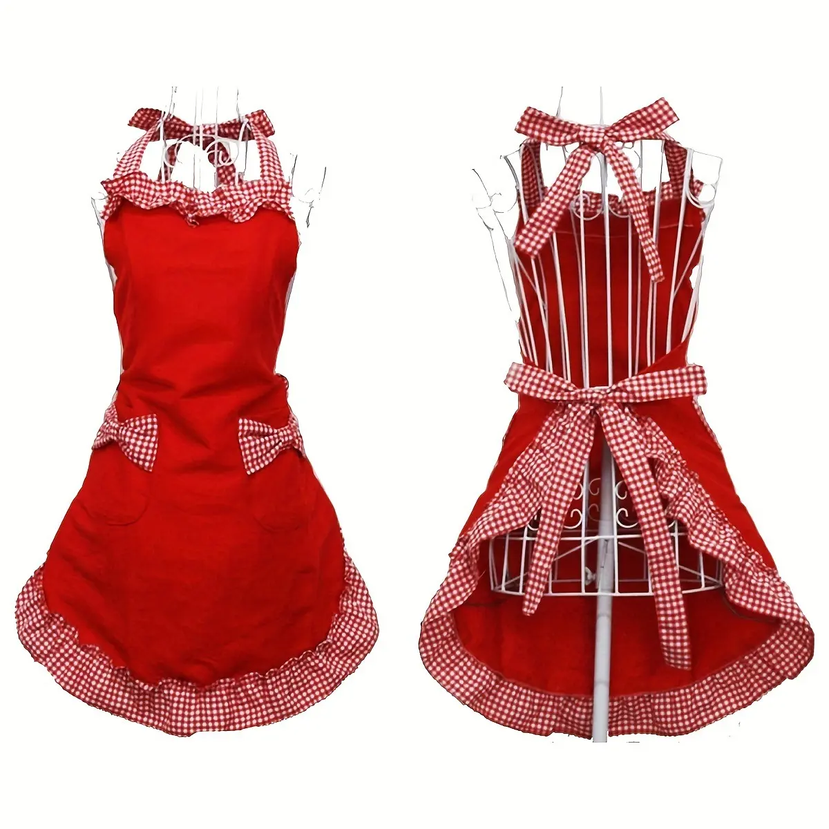  red and white plaid bow
