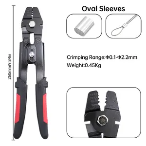 Heavy-duty Wire Rope Crimping Tool for 3/64 1/16 5/64 inchAluminum Crimping Loop Sleeves Fishing pliers Bundling Tool