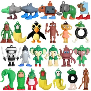 24pcs Italian Brainrot Toys Action Figure Brainrot Meme Shark Figures Funny Animals Unique Key Chain Decorations Gifts for Fans Office Room Figurine Premium Squishy Material Car Accessories Easter gifts