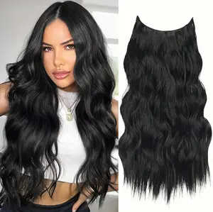 [Plodon] 24/20/16 One-piece 5-clip large wave hair extension, heat-resistant synthetic material, long-lasting hold, versatile women's hair extension.