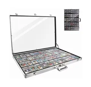 Large Silver Aluminum Display Case (34"X22") - Perfect for Valuable Sports Cards, TCG Decks & Jewelry Collections | Shatter-Resistant, Scratch-Proof Storage | 1-Year Coverage Included