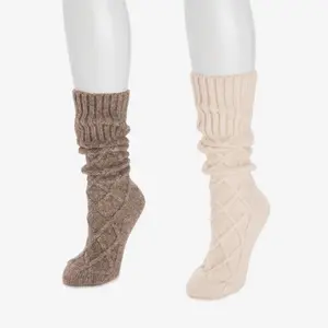 Women's Luxe Tall Cabled Sweater Sock 2 Pack