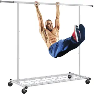 Raybee Hanging Clothing Rack, Heavy Duty Clothes Racks for Hanging Clothes Rolling Clothes Rack Collapsible Garment Rack for Laundry Load 250LBS Portable Clothes Rack With Wheels [BlackFridayCyberMonday]