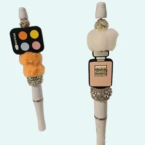 RHINESTONE BEADED MAKEUP/PERFUME CHARM REFILLABLE BLACK INK PEN