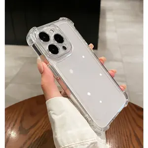 Four-corner Anti-fall Transparent Space Shell Phone Case, Luxury Clear Bumper Cover for iphone 11 12 13 14 15 16 17 Pro Max Plus X/XS/XS Max - TPU Shock-Resistant Transparent Phone Cases for iPhone 17 Pro Max