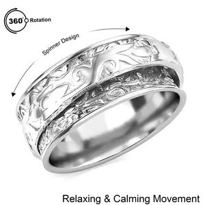 Spinner Band Ring in Sterling Silver Size 5 4.50 Grams Christmas Gifts
