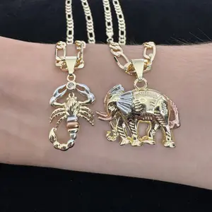 Elephant Scorpion Necklace 14k Gold Plated Animal Necklece