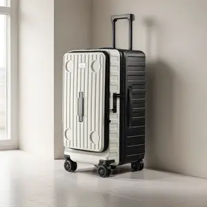 26" Hard-Shelled Polycarbonate Spinner Luggage with Convertible Picnic Table Lid, Durable Suitcase for Camping & Road Trips, Irrompible Carry-On Luggage, Durability Carry-On Luggage