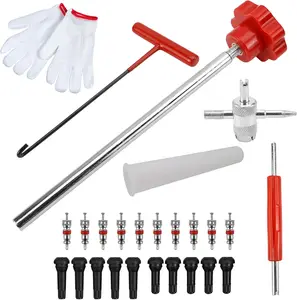 26-piece tire valve tool set, valve core repair kit, 4-in-1 valve core repair tool, valve wrench, car and motorcycle tire valve remover