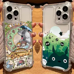 Cute T-Totoro Anime Unique Artistic Design Phone Case  Movie Phone Case for IPhone 17 16 15 14 13 12 11 Pro Max Plus Air Soft Shockproof T-Totoroes Thin Clear Cover Protective Drop-proof Retro Stylish Christmas