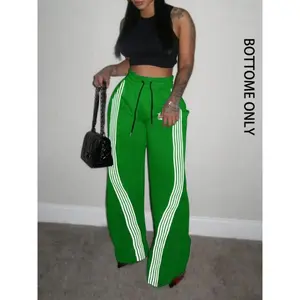 Women's Vintage Side Striped Sport Pants Y2K Casual Loose Fit Wide Leg, All Seasons Comfortable Daily Wear Long Pants