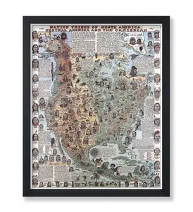 [Sale Up To 50%] Retro Native Tribes Map Poster – North America Art Print