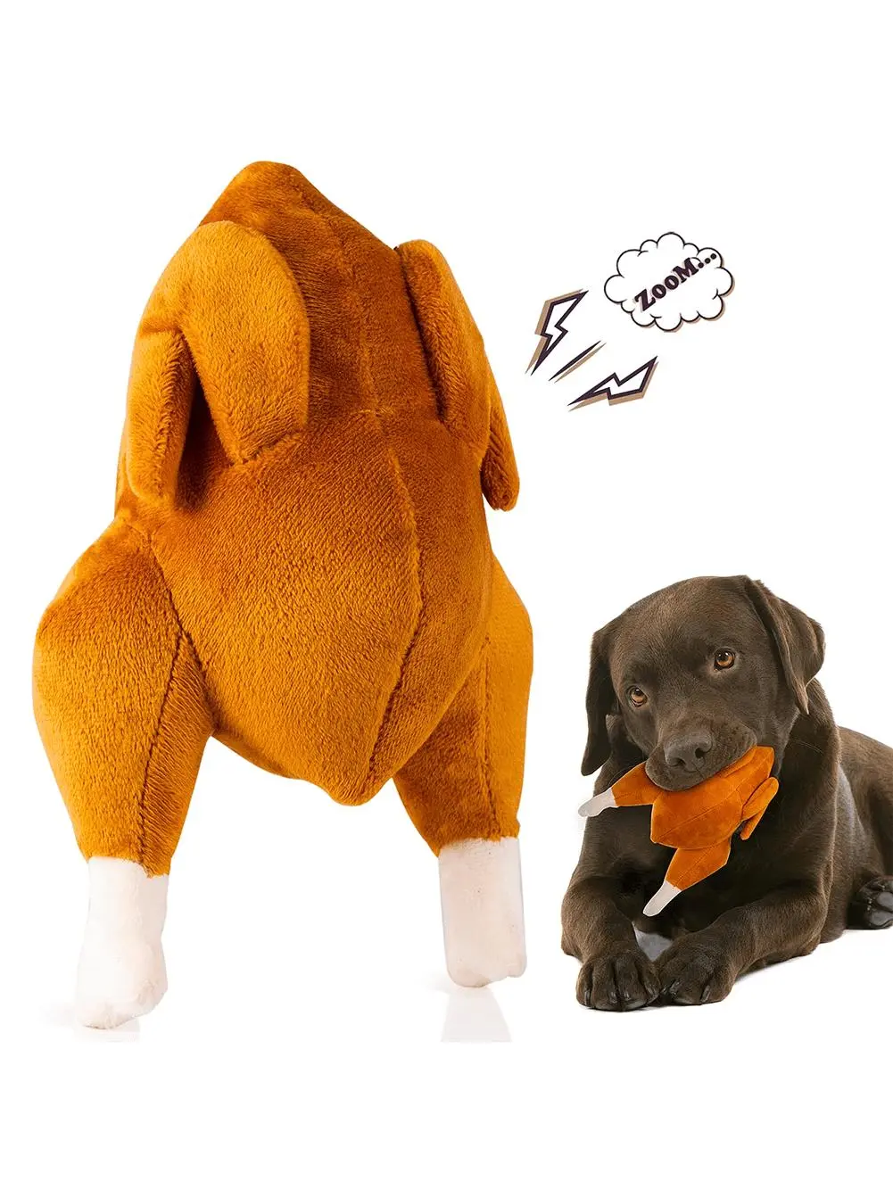 Gaomon Roast-Shape Plush Fabric Dog Toy for Small/Medium Dogs - Durable Interactive Chew, Sound Toy, Teeth-Cleaning Pet Accessory, Fun Birthday/Christmas Gift