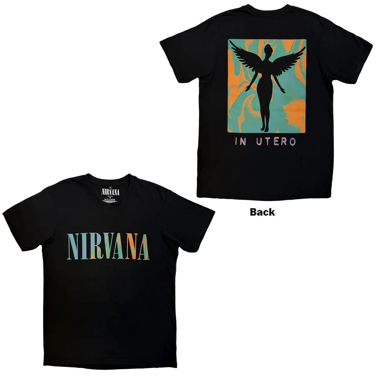 Nirvana Unisex Carbon T-Shirt In Utero Angel Swirl T-Shirt, Sweatshirt, Hoodie