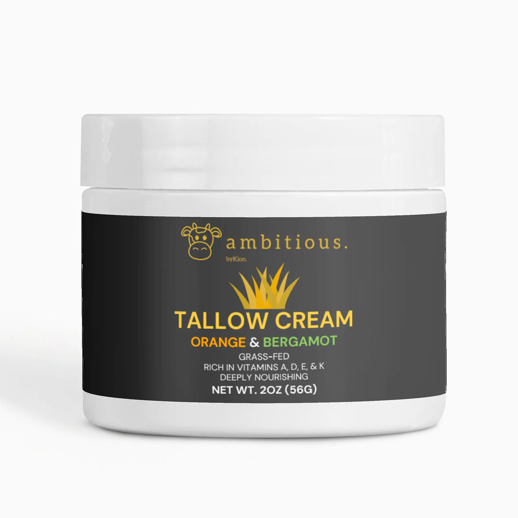 ambitious. byKion Tallow Cream -  Orange and Bergamot | Deeply Moisturizing Skin Hydration | Nourishing Vitamins A, D, E & K dark spot