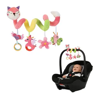 Toddler Gifts Baby Spiral Hanging Stroller and Car Seat Toy, 1 Count Newborn Plush Activity Toy, toddler toys boys baby toys Rattle Maracas Playpen