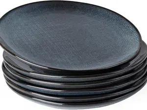 ONE OF ONE Moonlight Plates  Sets, 6 Pieces Stoneware Big plates   White