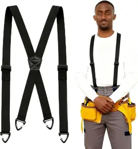 Heavy Duty Work Suspenders for , Adjustable X-Back Elastic Suspenders with Strong Clips, Durable Wide Strap Braces for Skiing, Construction, Daily Wear ideal