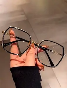 1pc Square Large Frame Clear Lens Arm Eyeglasses 1pc Square Large Frame Clear Lens Arm Eyeglasses