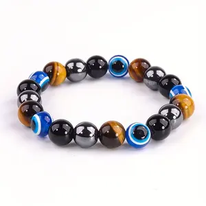 Healing Tiger Eye Evil Eye Bracelet - Perfect Graduation, Thanksgiving, Retirement Gift