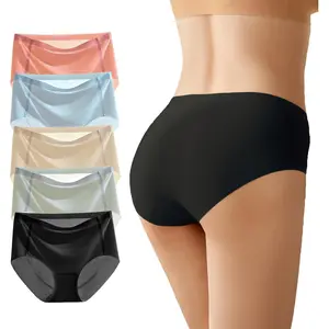 Women's Silky Brief Seamless Underwear for Women Invisible Ladies Panties No Show Knickers