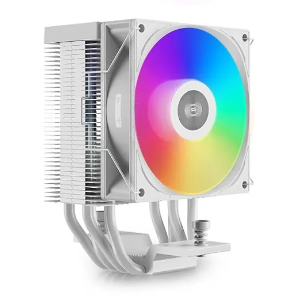 Pccooler R400 92 mm CPU Liquid Cooler with PWM ARGB Fan, White