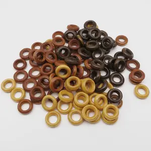 100pcs Large Hole Wooden hair braid dread dreadlock beads rings for hair women girls men Accessories