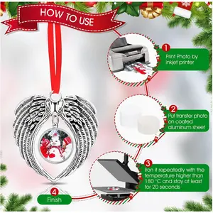Sublimation METAL Ornament Angel Wings Shape