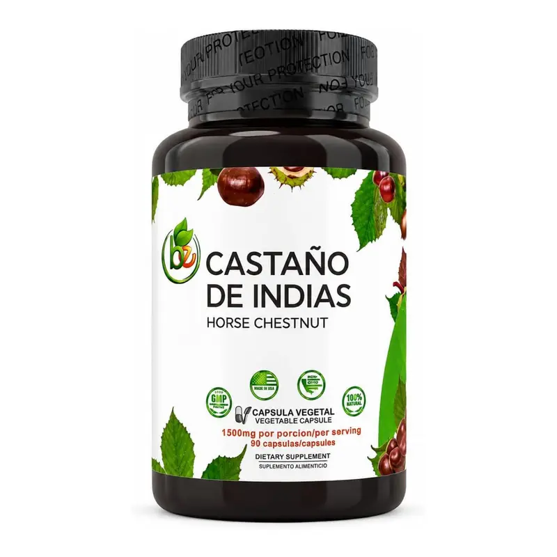 VIRAL Castaño de Indias (Horse Chestnut) Capsules – 1500 mg per Serving | 90 Veggie Caps 100% Natural, Premium Dietary Supplement, Circulatory & Vein Health