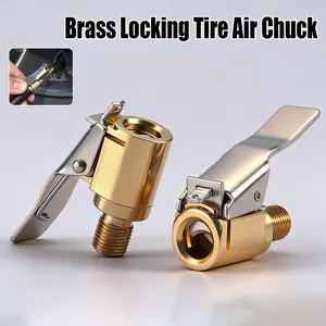 2pcs Tire Inflator with Diesel Hose Connector, Air Compressor Pump Adapter with Clip, Suitable for Various Vehicles, Tire Air Chuck