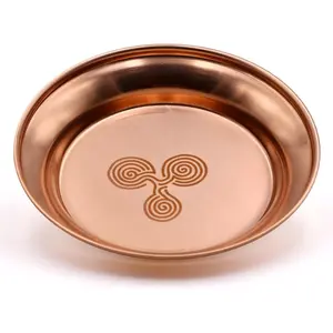 Copper offering bowl ritual plate great for altarincense burner smudging bowl offering dishcandle trays ash catcherjewelry dish triple spiral