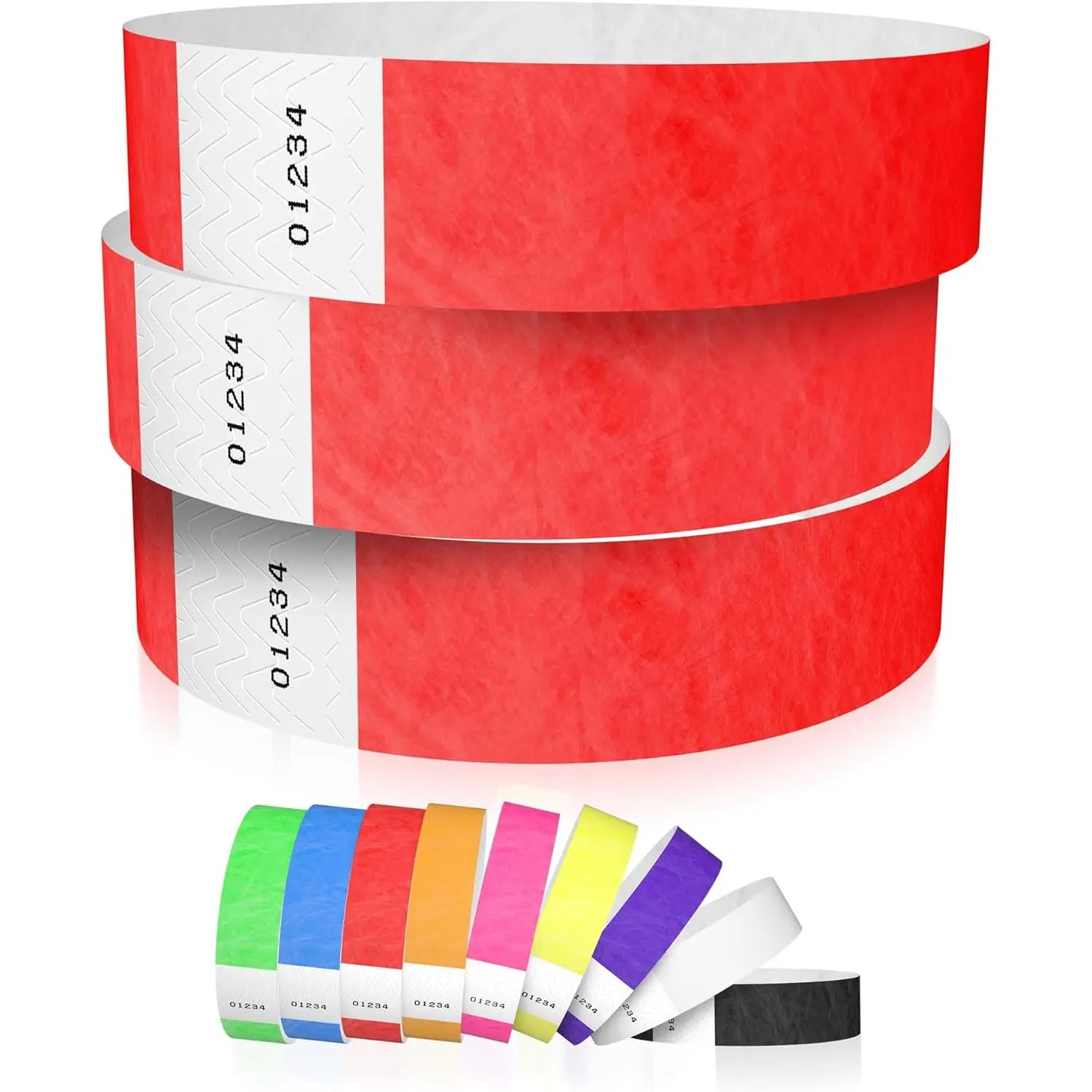 600  Neon Red Tyvek Wristbands for Events - Tamper-Proof Design & Fluorescent Color  Reuse -Grade Bracelets for  &  ID, Party & VIP