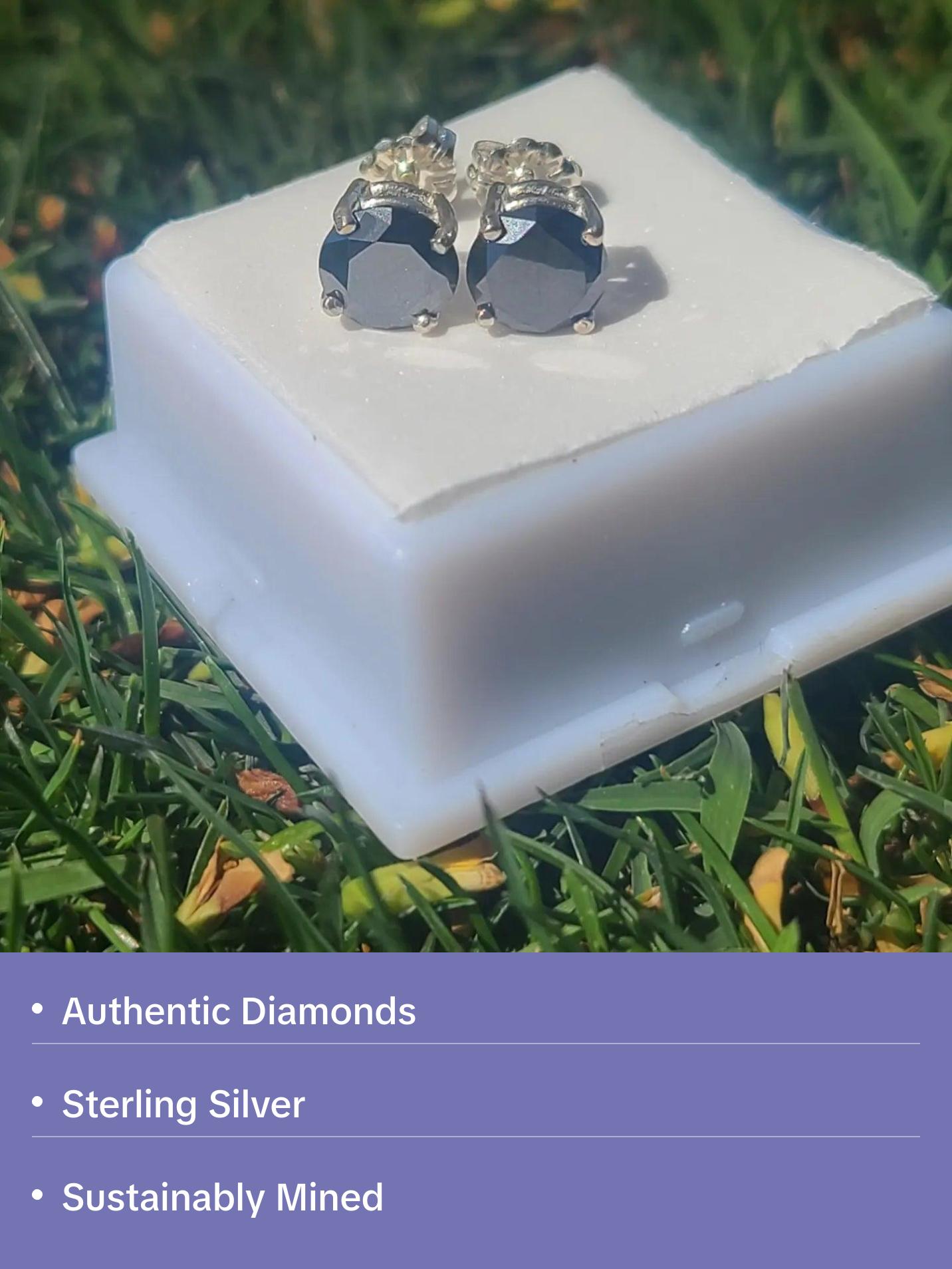 2.62 Carat Authentic Black Diamond Earrings