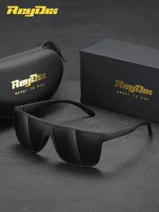 Unisex Sporty Minimalist Polarized Sunglasses, Trendy Casual Flat Top Frame Sunglasses for Everyday Use, Fashion Accessories for Outdoor Activities, Polarized Sports Glasses