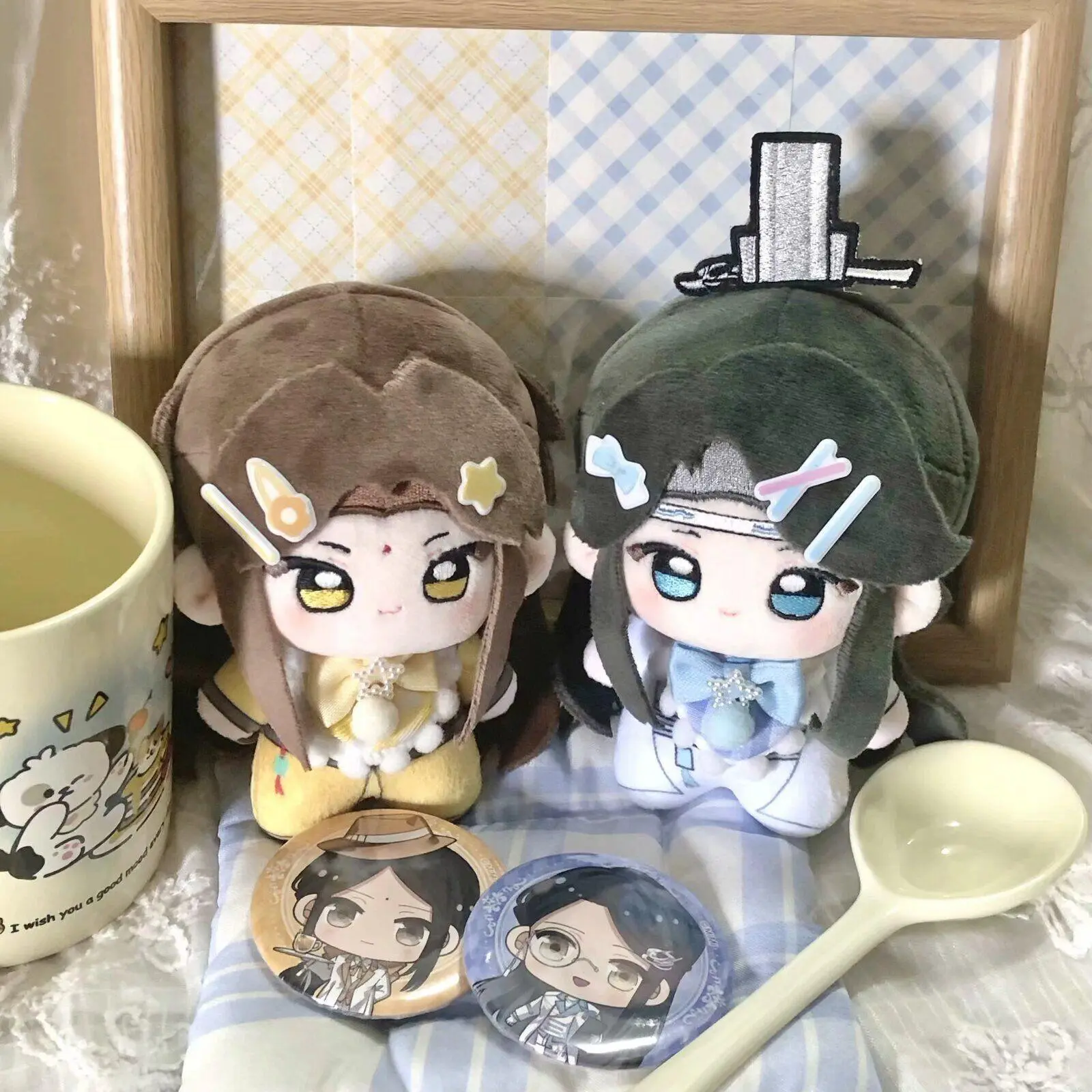 10cm Mo Dao Zu Shi Plush Doll Cute Lan Xichen Cotton Doll Jin Guangyao Nui-Nui Style Printed Keychain​ Pendant Gift